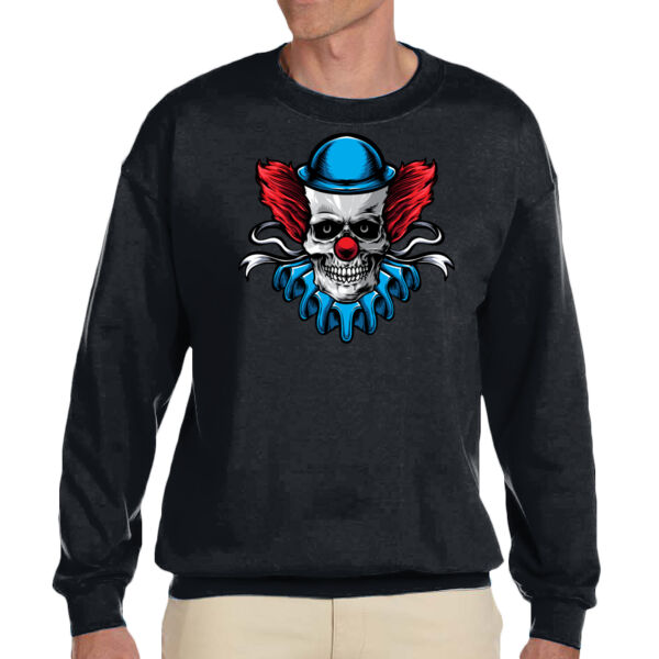 Scary Skull Clown - Unisex Adult Fleece Crew Sweatshirt Thumbnail