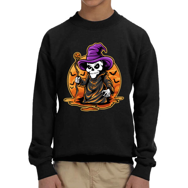 The Skully Wizard - Youth Fleece Crew Sweatshirt Thumbnail