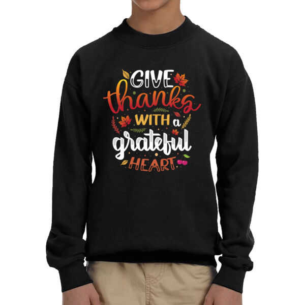 Grateful Heart - Youth Fleece Crew Sweatshirt Thumbnail