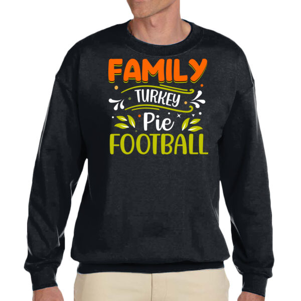 Family Turkey Pie Football - Unisex Adult Fleece Crew Sweatshirt Thumbnail