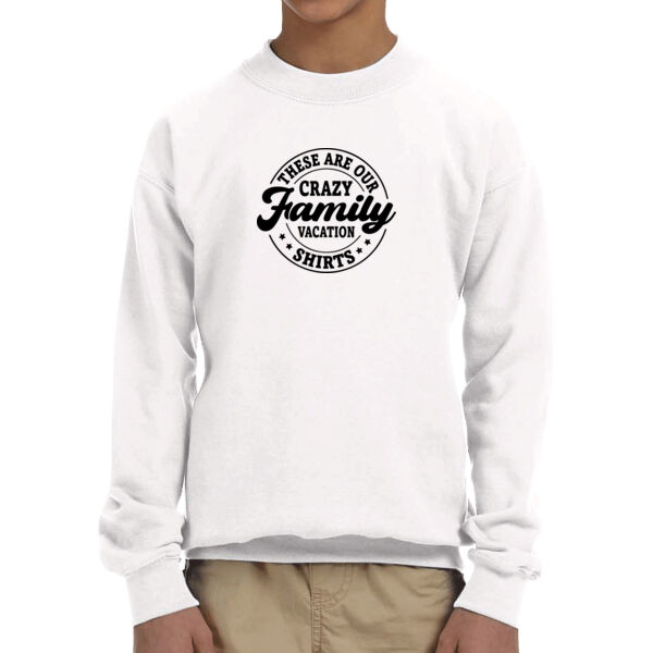 Crazy Family Vacation - Youth Fleece Crew Sweatshirt Thumbnail