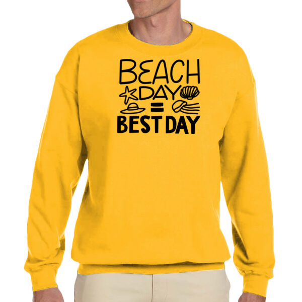 Beach Day - Unisex Adult Fleece Crew Sweatshirt Thumbnail
