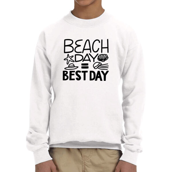 Beach Day - Youth Fleece Crew Sweatshirt Thumbnail