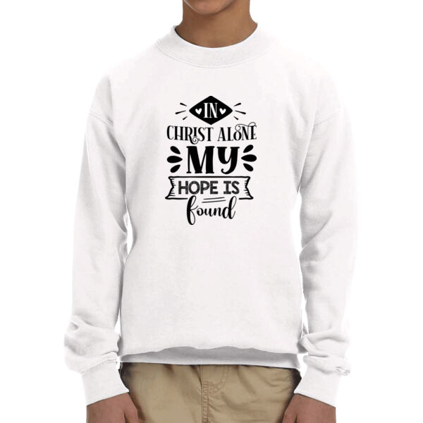 Hope is Found - Unisex Youth Fleece Crew Sweatshirt  Thumbnail