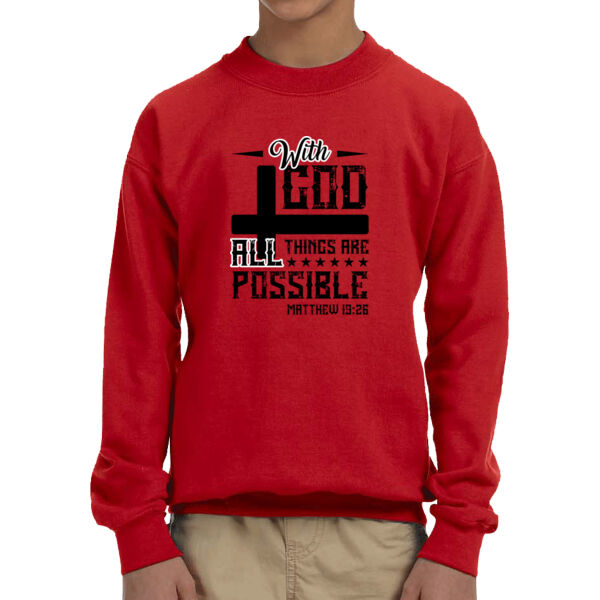 All Things are Possible - Youth Fleece Crew Sweatshirt Thumbnail
