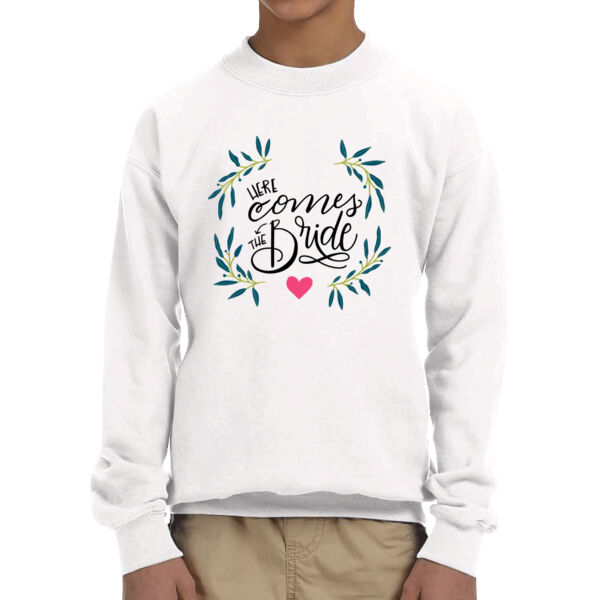 Here Comes the Bride - Youth Fleece Crew Sweatshirt Thumbnail
