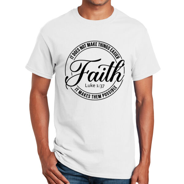 Rounded Faith Does Not Make Things Easy- Unisex Adult T-Shirt Thumbnail