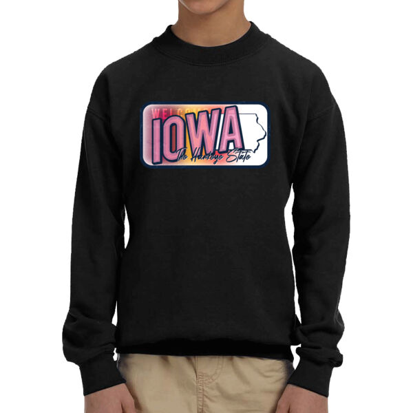 Iowa - Youth Fleece Crew Sweatshirt Thumbnail