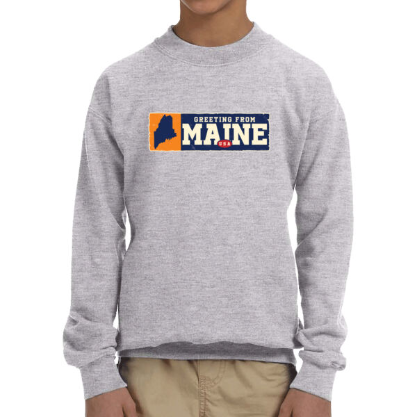 Maine - Youth Fleece Crew Sweatshirt Thumbnail
