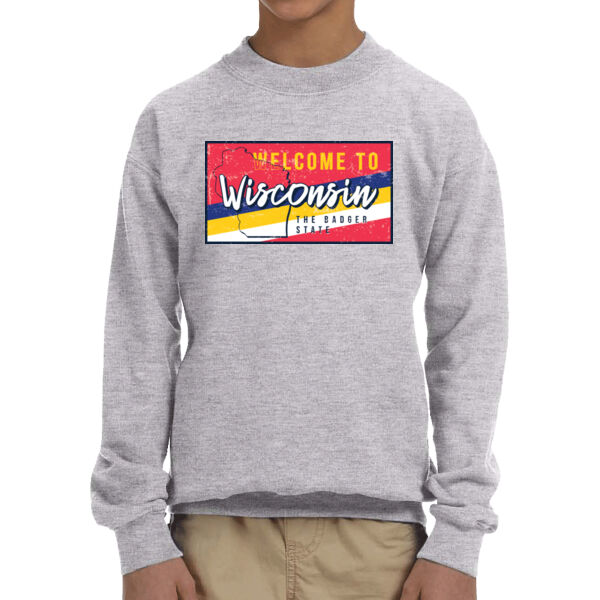 Wisconsin - Youth Fleece Crew Sweatshirt Thumbnail
