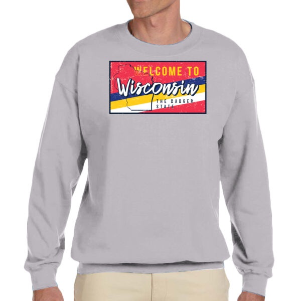 Wisconsin - Unisex Adult Fleece Crew Sweatshirt Thumbnail
