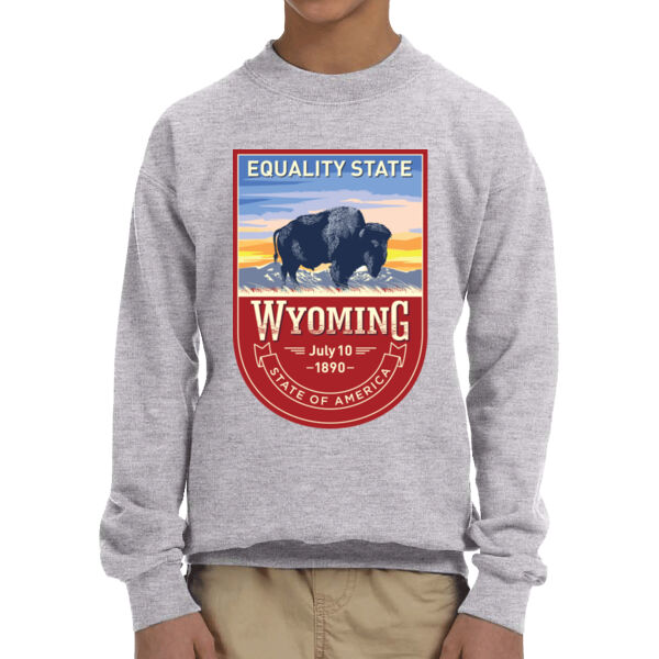 Wyoming - Youth Fleece Crew Sweatshirt Thumbnail