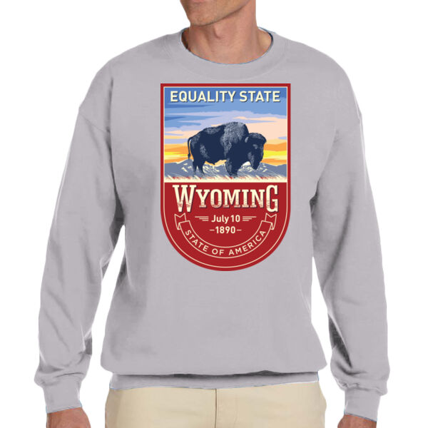 Wyoming - Unisex Adult Fleece Crew Sweatshirt Thumbnail