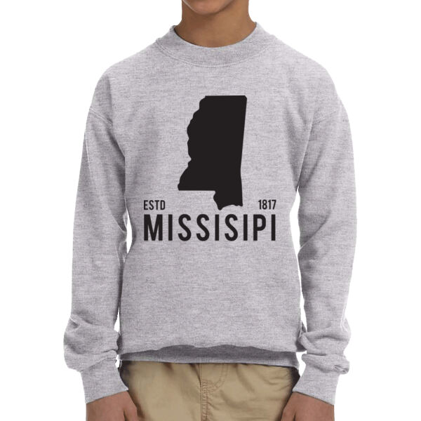 Missisippi - Youth Fleece Crew Sweatshirt Thumbnail