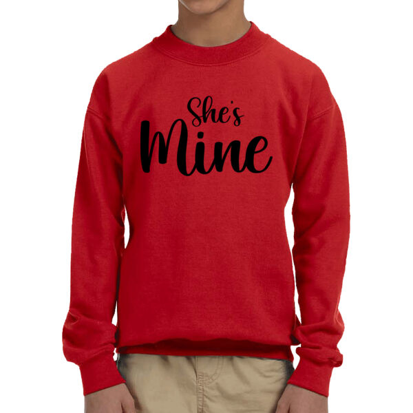 She's Mine - Youth Unisex Fleece Crew Sweatshirt Thumbnail