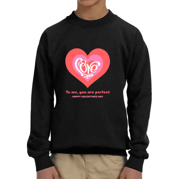 Love Heart - Youth Unisex Fleece Crew Sweatshirt Thumbnail