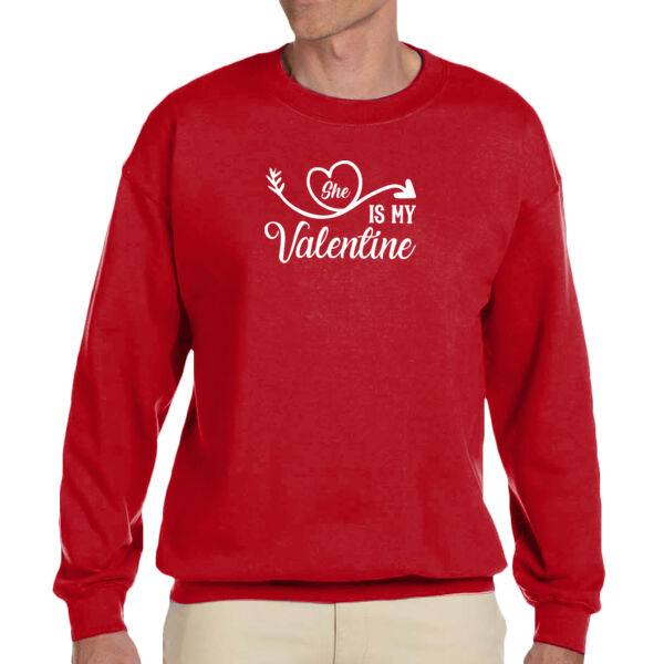 She's My Valentine - Adult Unisex Fleece Crew Sweatshirt Thumbnail