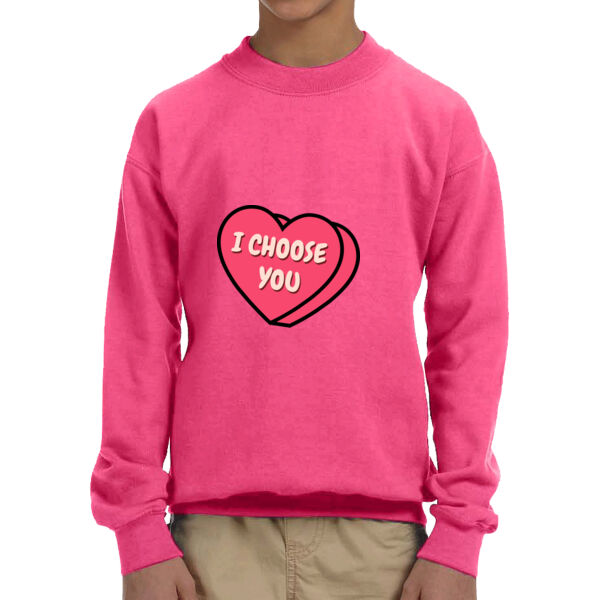 I Choose You - Youth Unisex Fleece Crew Sweatshirt Thumbnail