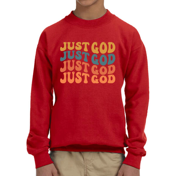 Just Goid - Unisex  Youth Fleece Crew Sweatshirt  Thumbnail
