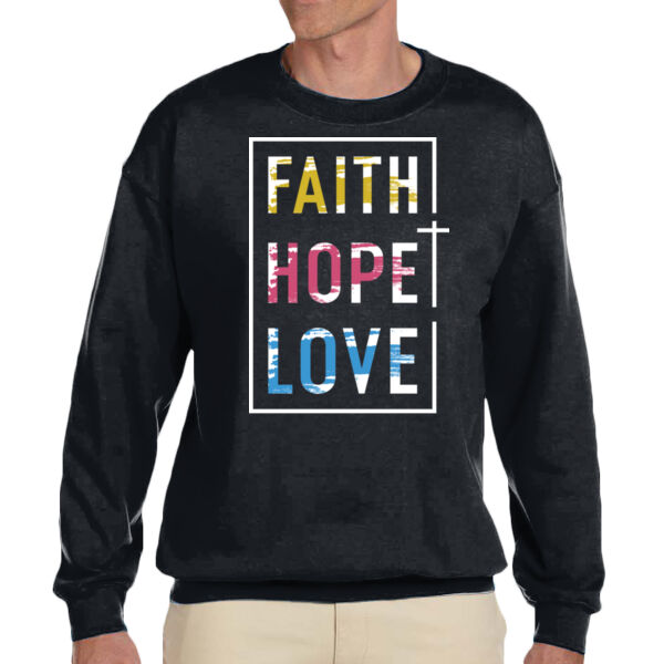 Faith Hope Love  - Unisex Adult Fleece Crew Sweatshirt Thumbnail