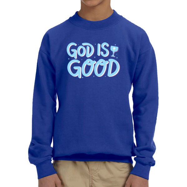 God Is Good - Unisex  Youth Fleece Crew Sweatshirt  Thumbnail