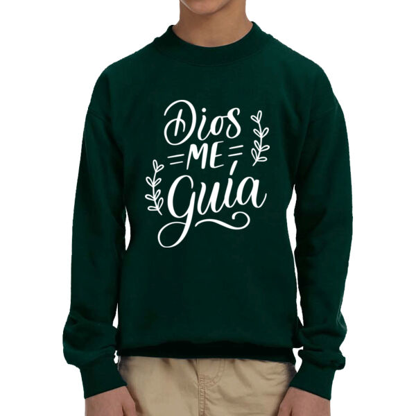 Dios Me Guia - Unisex  Youth Fleece Crew Sweatshirt  Thumbnail