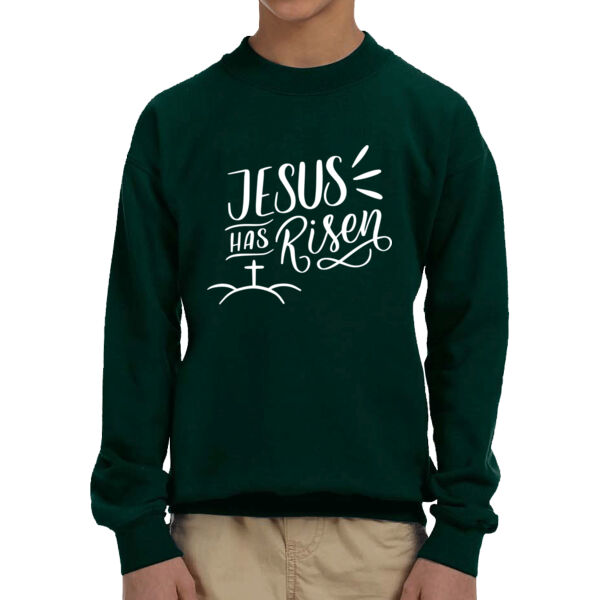 Jesus Has Risen - Unisex  Youth Fleece Crew Sweatshirt  Thumbnail