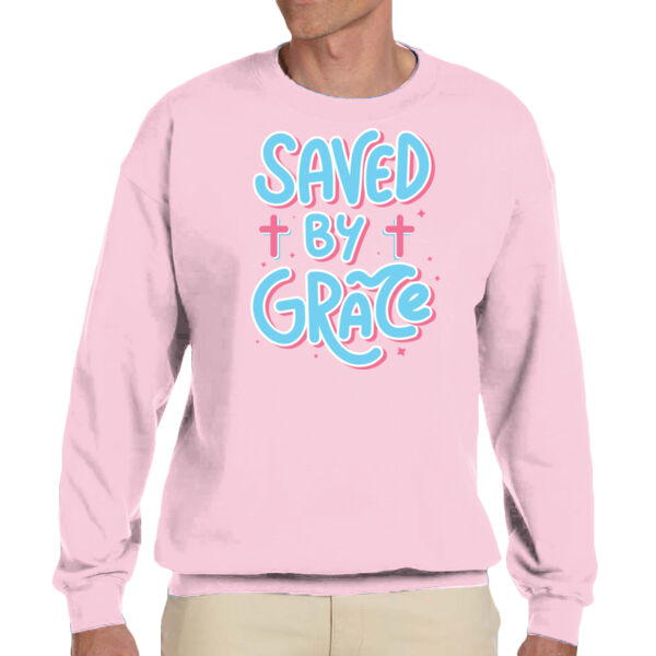 Saved By Grace - Unisex Adult Fleece Crew Sweatshirt Thumbnail