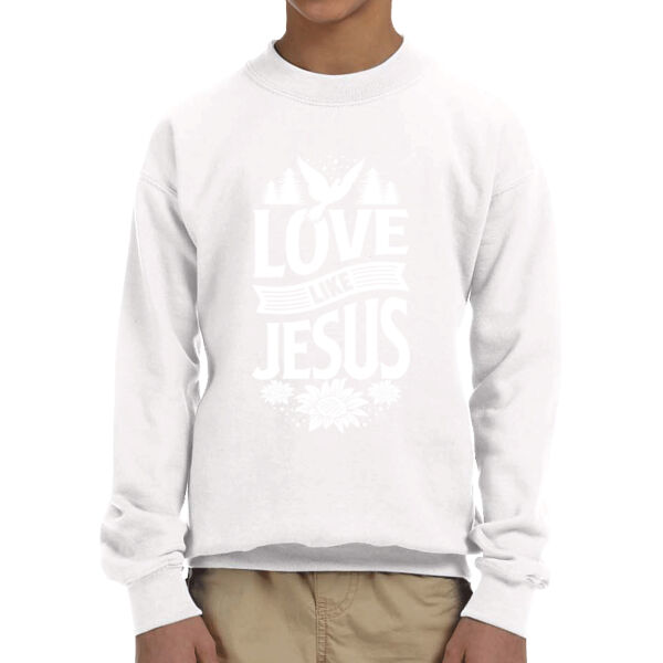 Love Like Jesus - Unisex  Youth Fleece Crew Sweatshirt  Thumbnail