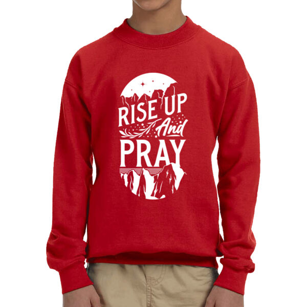 Rise Up And Pray - Unisex  Youth Fleece Crew Sweatshirt  Thumbnail