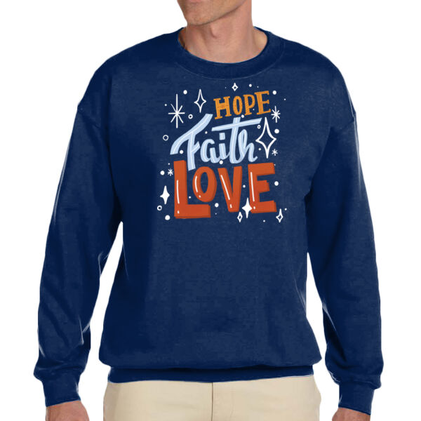 Hope Faith Love - Unisex Adult Fleece Crew Sweatshirt Thumbnail