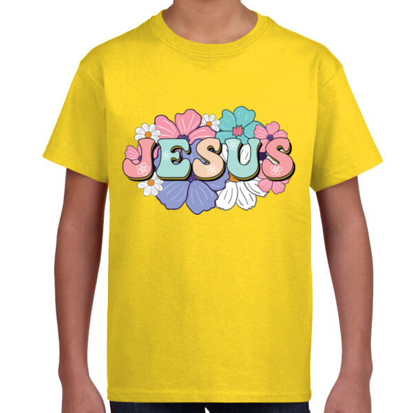 Floral Jesus - Unisex Youth T -Shirt Thumbnail