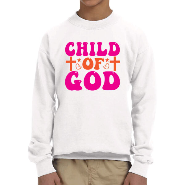 Child Of God - Unisex  Youth Fleece Crew Sweatshirt  Thumbnail