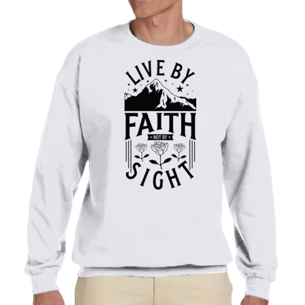 Live By Faith Not By Sight - Unisex Adult Fleece Crew Sweatshirt Thumbnail