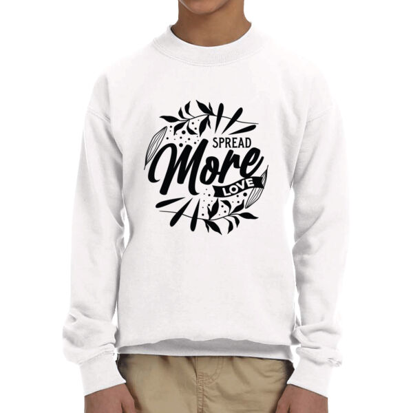 Spred More Love - Unisex Youth Fleece Crew Sweatshirt  Thumbnail