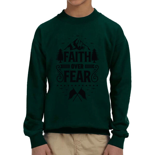 Faith Over Fear - Unisex  Youth Fleece Crew Sweatshirt  Thumbnail