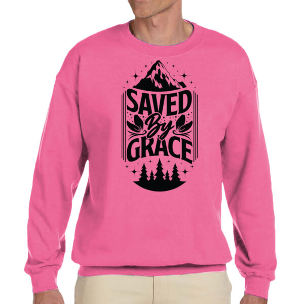 Saved By Grace - Unisex Adult Fleece Crew Sweatshirt Thumbnail