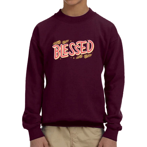 Blessed - Unisex  Youth Fleece Crew Sweatshirt  Thumbnail