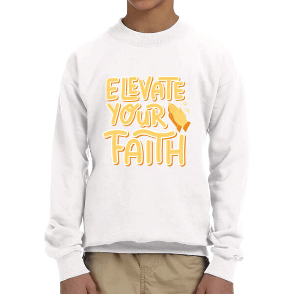 Elevate Your Faith - Unisex Youth Fleece Crew Sweatshirt  Thumbnail
