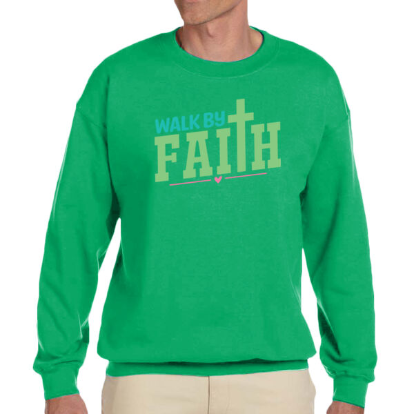 Walk By Faith - Unisex Adult Fleece Crew Sweatshirt Thumbnail
