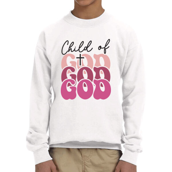 God God God - Unisex  Youth Fleece Crew Sweatshirt  Thumbnail