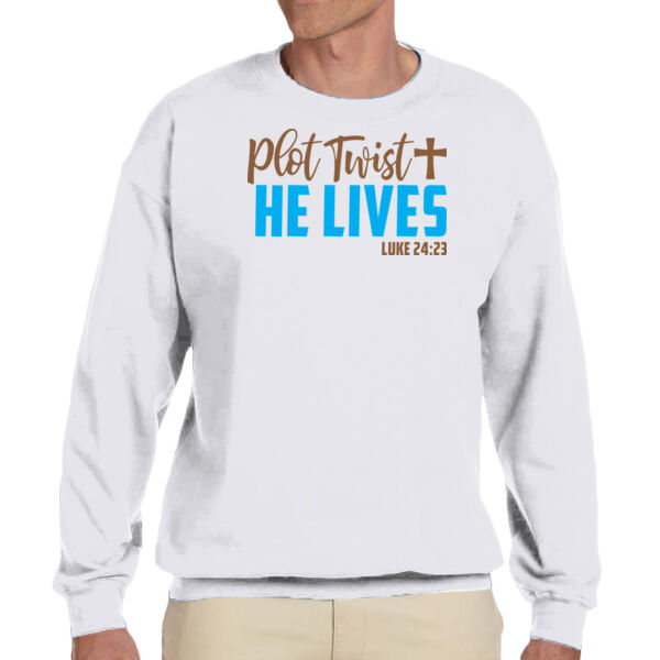 Plot Twist He Lives - Unisex Adult Fleece Crew Sweatshirt Thumbnail