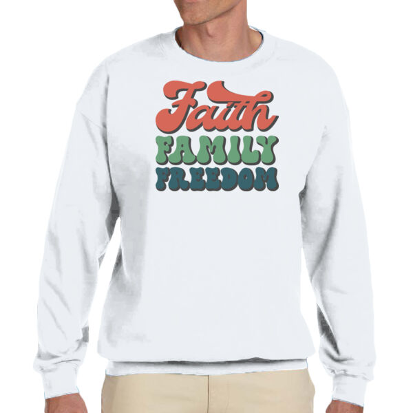 Faith Family Freedom - Unisex Adult Fleece Crew Sweatshirt Thumbnail
