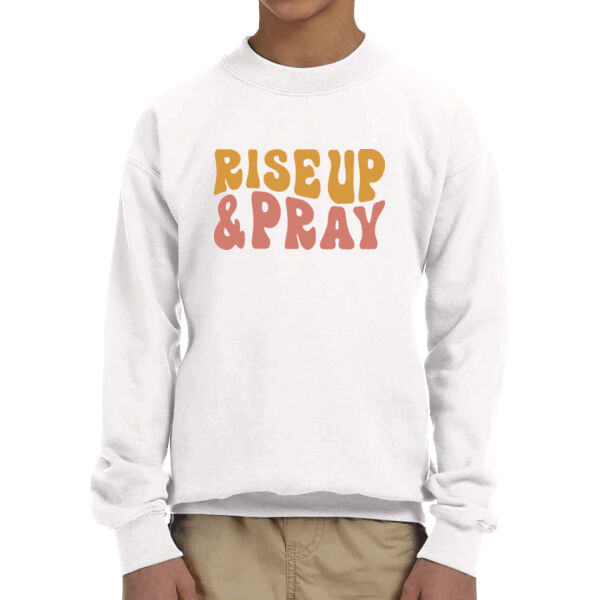 Rise Up And Pray - Unisex  Youth Fleece Crew Sweatshirt  Thumbnail