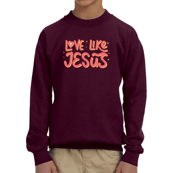 Love Like Jesus  - Unisex  Youth Fleece Crew Sweatshirt  Thumbnail