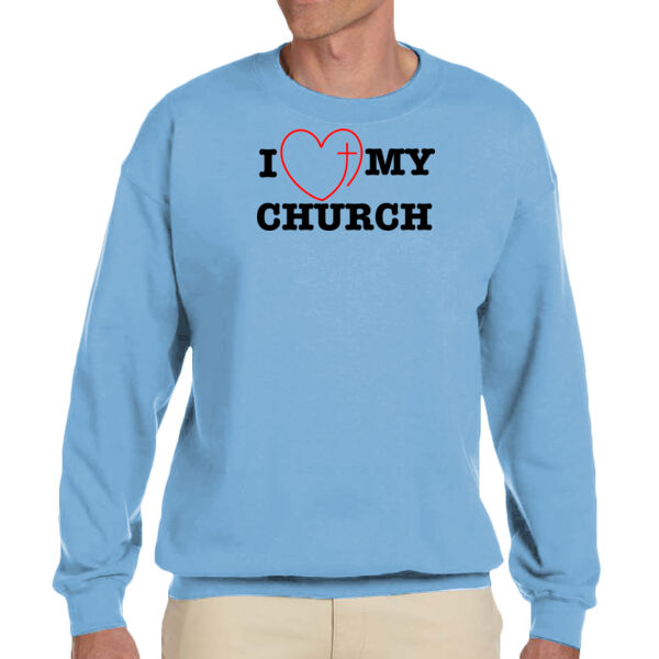 I ♡ My Church - Unisex Adult Fleece Crew Sweatshirt Thumbnail