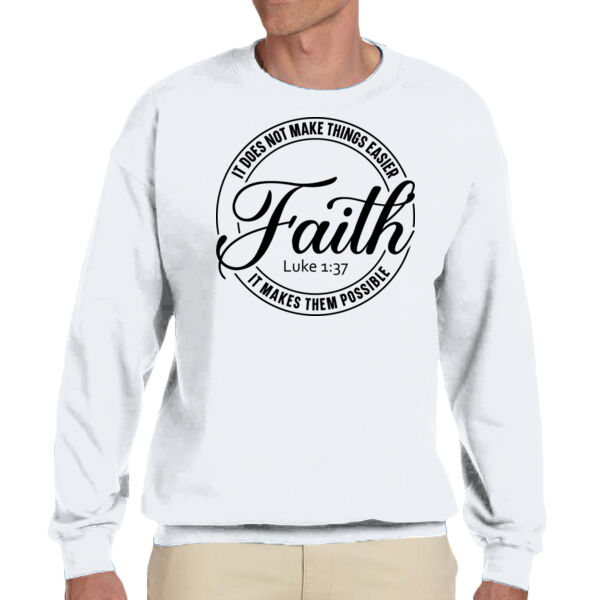 Rounded Faith Does Not Make Things Easy - Unisex Adult Fleece Crew Sweatshirt Thumbnail